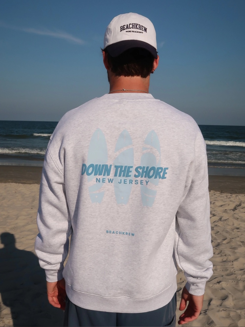 BEACHKREW Down the Shore New Jersey Crewneck Sweatshirt